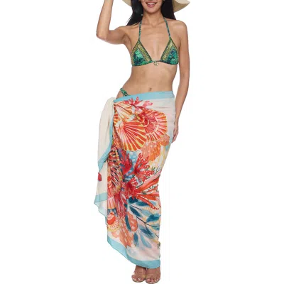 Ranee's Ranees Pareo Convertible Midi Cover-up Dress In Multi