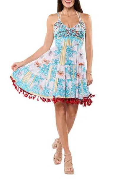 Ranee's Ranees Pleat Tier Minidress In Blue
