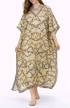 Ranee's Ranees Print V-neck Maxi Caftan In Multi