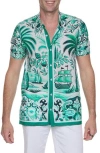 Ranee's Ranees Printed Linen & Cotton Shirt