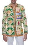 Ranee's Men's Pineapple Palms Resort Shirt In Green