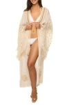 Ranee's Ranees Ruffle Bell Sleeve Cover-up Duster In Ivory
