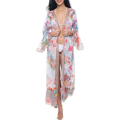 Ranee's Ranees Ruffle Sleeve Cover-up Duster In White