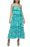 Ranee's Ranees Ruffle Tier Cotton Maxi Sundress In Blue