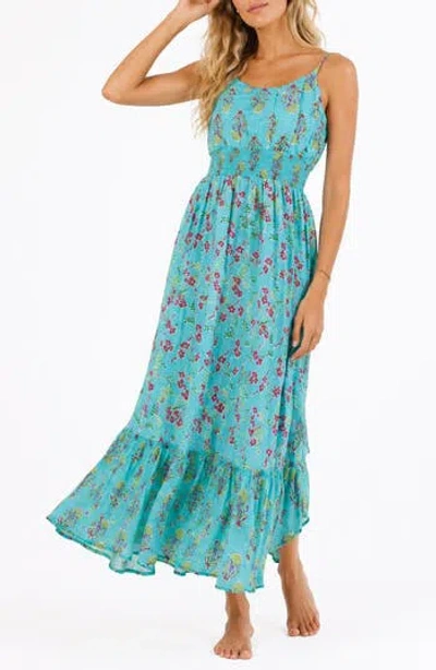 Ranee's Ranees Spaghetti Strap Midi Dress In Blue
