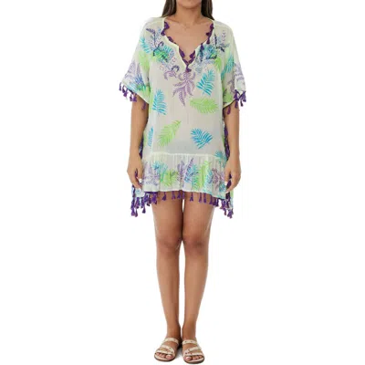 Ranee's Ranees Tassel-trimmed Short Poncho In Blue