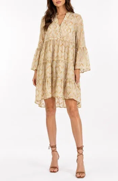 Ranee's Ranees Tiered Bell Sleeve Cover-up In Brown