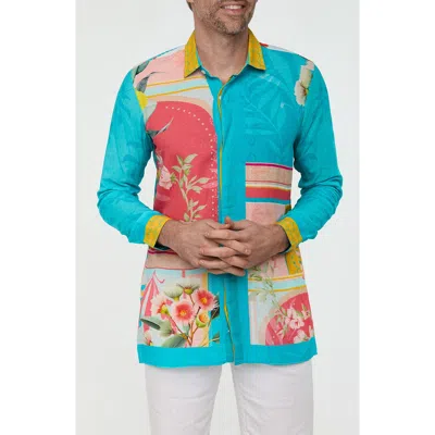 Ranee's Ranees Tropical Button-up Resort Shirt In Multi
