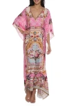 Ranee's Ranees V-neck Cotton Caftan In Multi