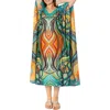 Ranee's Ranees V-neck Long Caftan In Multi