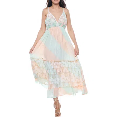 Ranee's Ranees V-neck Tiered Maxi Sundress In Animal Print