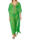 Ranee's Women's Beaded Maxi Kaftan Coverup In Green