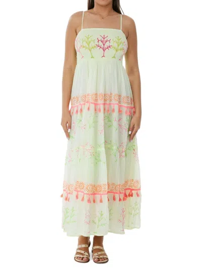 Ranee's Women's Beaded Smocked Maxi Beach Coverup In Pista