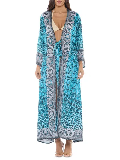 Ranee's Women's Duster Cover Up In Blue