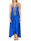 Ranee's Women's Embellished Halter Maxi Dress In Blue