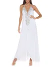 Ranee's Women's Embellished Halter Maxi Dress In White