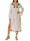 RANEE'S WOMEN'S EMBROIDERED SLIT MIDI COVER UP DRESS