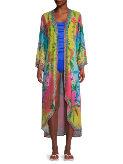 Ranee's Women's Floral Cover-up Duster In Multi