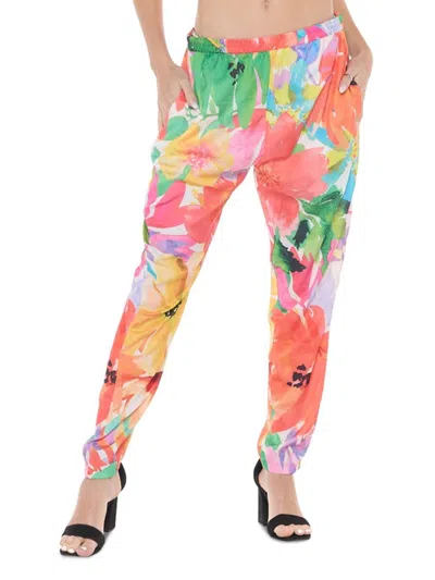 Ranee's Women's Floral Cover Up Pants In Orange