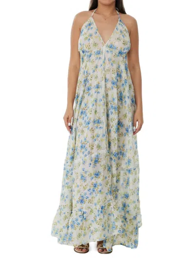 Ranee's Women's Floral Halterneck Maxi Dress In White