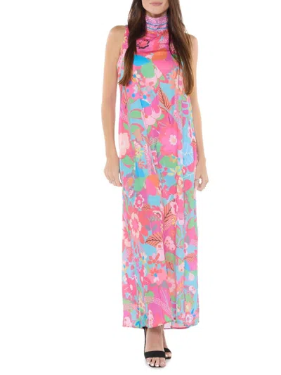 Ranee's Women's Floral Maxi Shift Dress In Pink