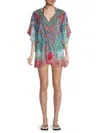 RANEE'S WOMEN'S FLORAL MINI CAFTAN COVER-UP