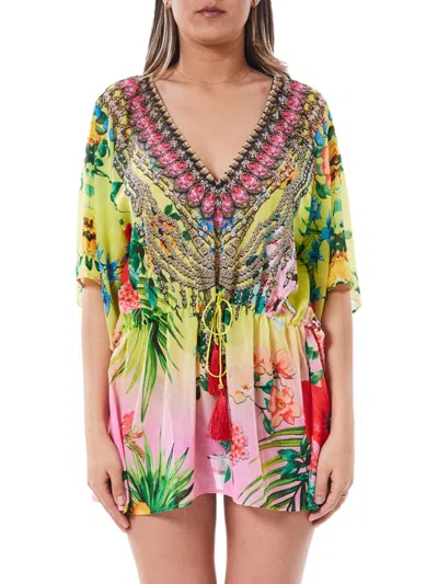 Ranee's Women's Floral Mini Caftan Coverup In Ombre