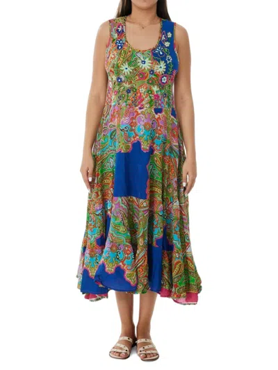 Ranee's Women's Floral Paisley Maxi Beach Coverup In Blue Multi