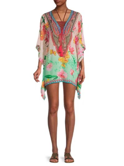 Ranee's Women's Floral-print Coverup In Ombre