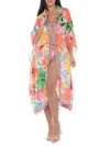Ranee's Floral Print Woven Duster In Orange