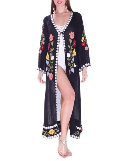 Ranee's Women's Free Spirit Duster Cover Up In Black