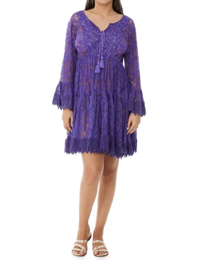 Ranee's Women's Lace Coverup Dress In Purple