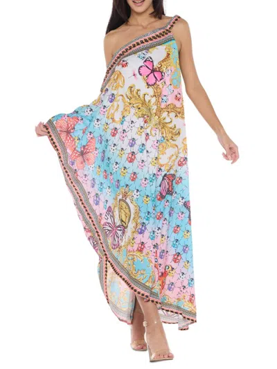 Ranee's Women's Lady Bug Asymmetric Maxi Dress In Neutral