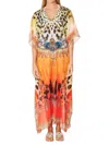 Ranee's Women's Mix Print Cover Up Kaftan In Orange