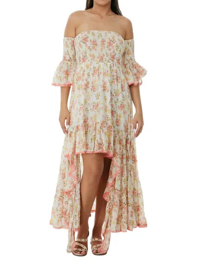Ranee's Women's Off Shoulder Floral High Low Dress In Neutral