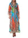 Ranee's Women's Print Robe In Blue Multi