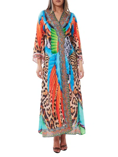 Ranee's Women's Print Robe In Blue Multi
