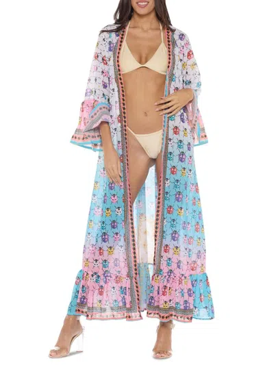 Ranee's Women's Ruffle Duster Cover Up In Neutral