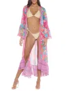 Ranee's Women's Ruffle Duster Cover Up In Pink