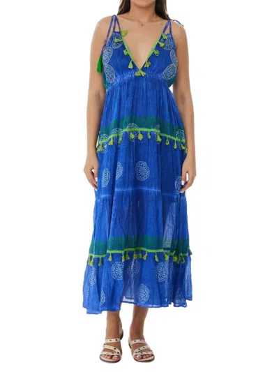 Ranee's Women's Tassel Maxi Beach Coverup In Blue