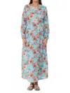 Ranee's Women's Tie Back Floral Midi Dress In Baby Blue