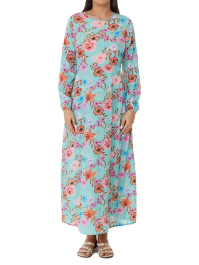 Ranee's Women's Tie Back Floral Midi Dress In Baby Blue