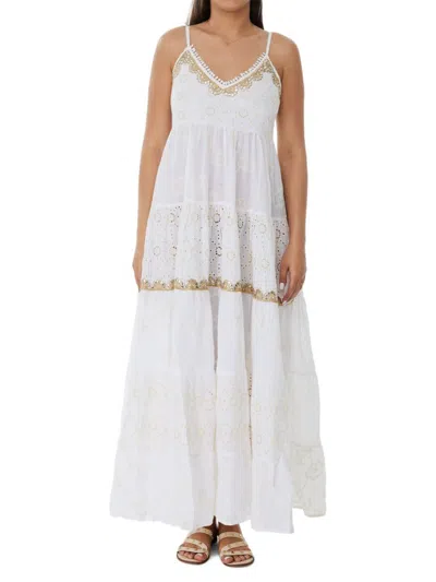 Ranee's Women's Tiered Eyelet Maxi Dress In White