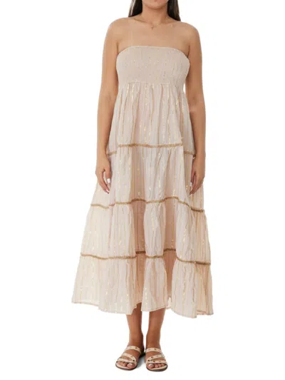 Ranee's Women's Tiered Midi Dress In Natural