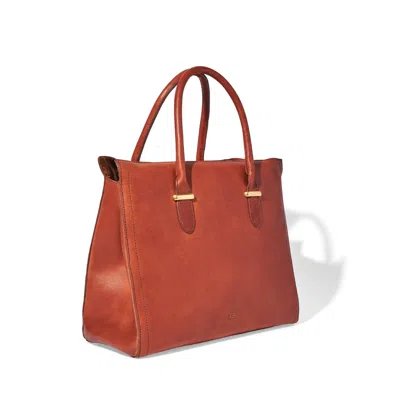 Range Revolution Women's Brown Mahogany Leather Satchel Bag