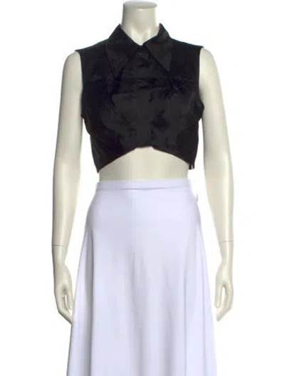 Pre-owned Rangel Sleeveless Crop Top In Black