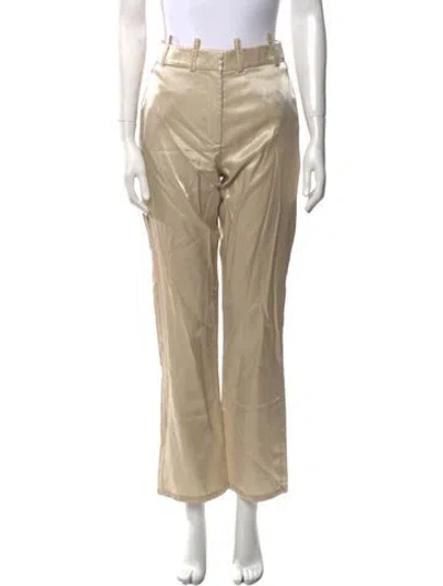Pre-owned Rangel Virgin Wool Straight Leg Pants In Neutral