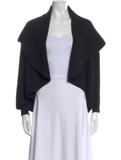 Pre-owned Rani Arabella Cashmere Open Front Sweater In Black