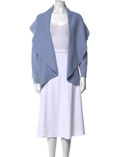 Pre-owned Rani Arabella Cashmere Open Front Sweater In Blue