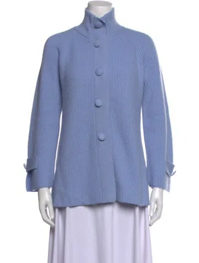 Pre-owned Rani Arabella Cashmere Open Front Sweater In Blue
